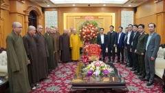 Hà Tĩnh: Ban Trị sự Giáo hội Phật giáo Việt Nam tỉnh thăm, chúc Tết lãnh đạo Tỉnh ủy và các cơ quan