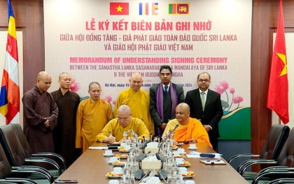 GHPGVN và Hội đồng Tăng già Phật giáo Sri Lanka ký kết bản ghi nhớ