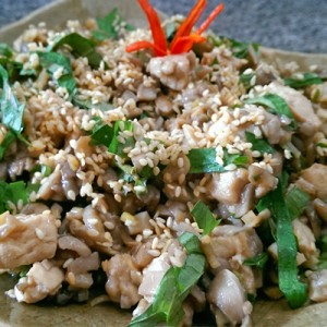 Bánh đa nướng xúc nấm đậu chay