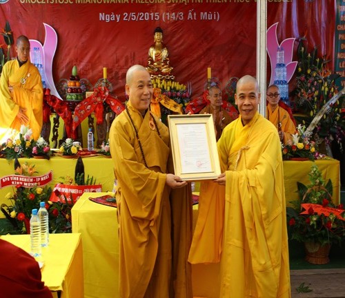 Lễ bổ nhiệm trụ trì chùa Thiên Phúc, Ba Lan