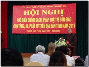 Hội nghị phổ biến chính sách pháp luật về tôn giáo cho Tăng ni Phật tử Nghệ An