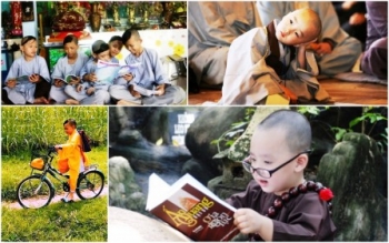 Ngắm nhìn “thiên thần quét lá” nơi... cửa Phật