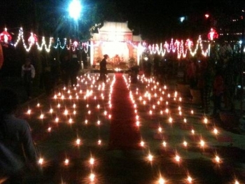 Chùa An Phú lung linh đêm vía Phật Di Đà