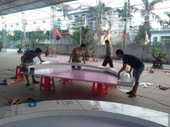 Chùm ảnh chùa Từ Xuyên Thái Bình chuẩn bị Đại lễ Phật đản 2014