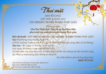 Thư mời gặp mặt và giao lưu với các website Phật giáo