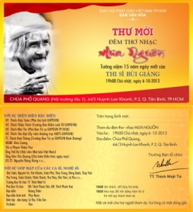 Thông báo: Cử hành lễ tưởng niệm Thi sĩ Bùi Giáng