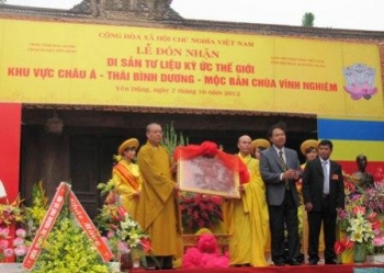 Chùa Vĩnh Nghiêm đón nhận bằng “Di sản tư liệu ký ức”