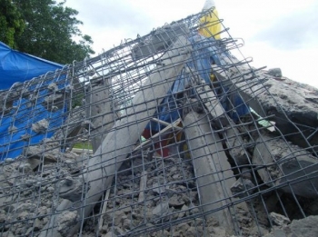 Hà Tĩnh: Sập công trình tượng đài Quan Âm ở chùa Tượng Sơn