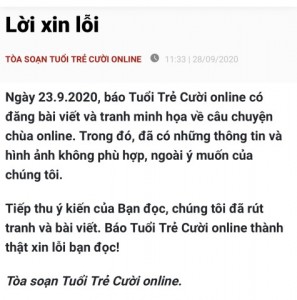 Nhận định về lời xin lỗi của toà soạn Tuổi Trẻ cười vụ biếm họa xúc phạm Đức Phật