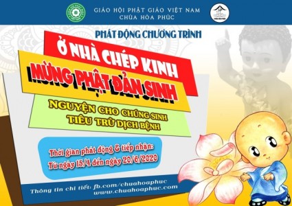 Chương trình 'Ở nhà chép Kinh - mừng Phật đản sinh...'