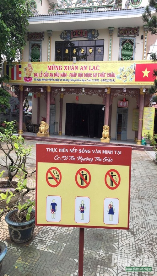 Đà Nẵng: Đặt pano xây dựng nếp sống văn minh tại các cơ sở Phật giáo