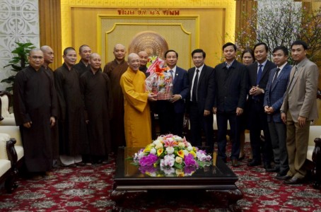 Hà Tĩnh: Khánh tuế Hòa thượng Thích Bảo Nghiêm, chúc Tết chính quyền xuân Kỷ Hợi