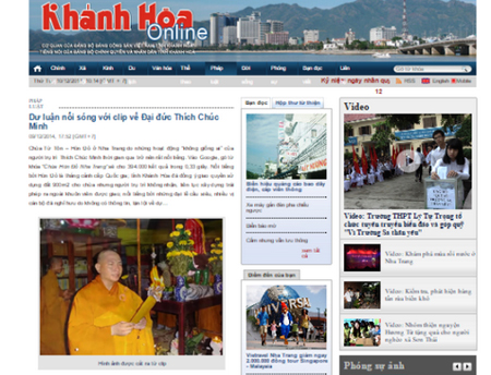 Báo Khánh Hòa bị phạt 10 triệu vì đưa tin về Đại đức Thích Chúc Minh