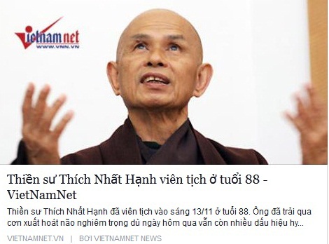 Tại sao truyền thông lúng túng đưa tin sai về thiền sư Thích Nhất Hạnh ?