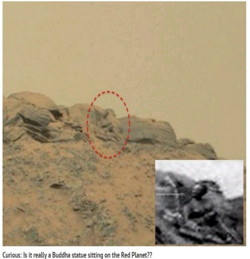 Phát hiện khối đá lạ hình tượng Phật  trên sao Hỏa
