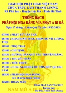 Thư mời tham dự đêm hoa đăng và lễ vía Phật A Di Đà